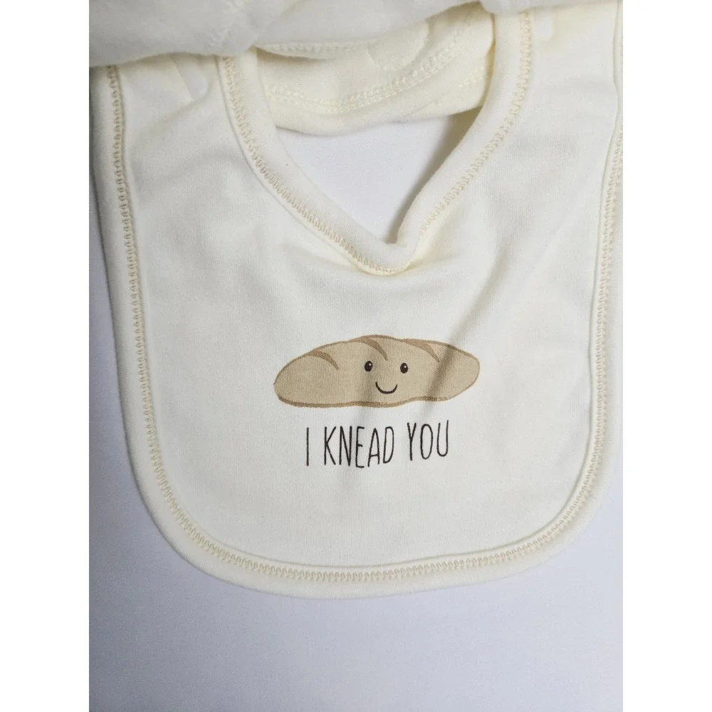 Touched by Nature Baby Organic‎ Cotton Bibs 5pk Muffin Pizza My Heart